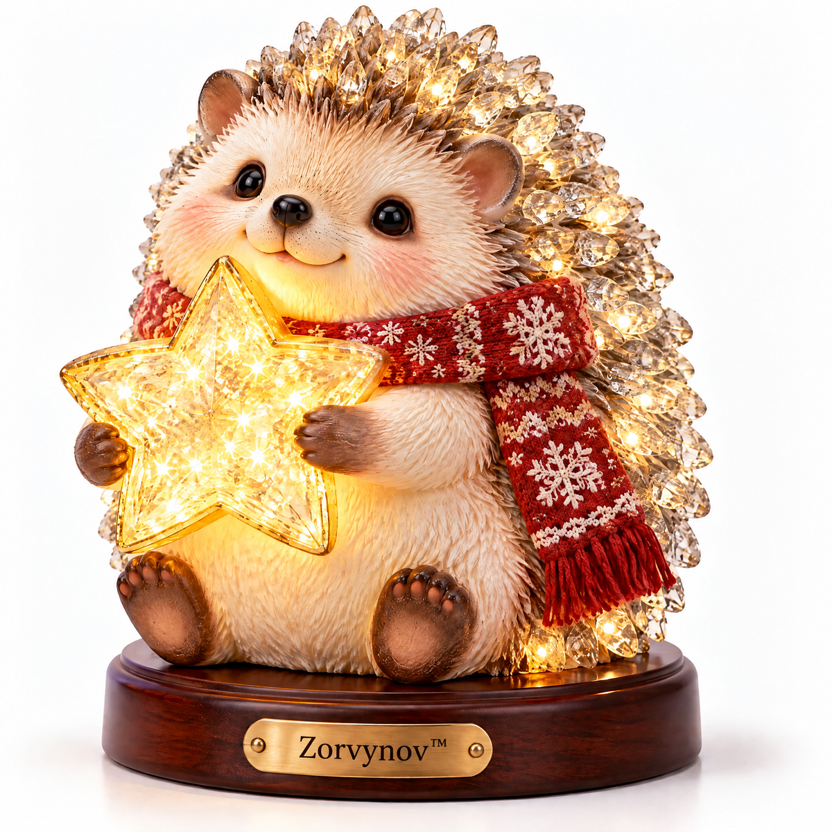 Zorvynov™ Light-Up Glass Hedgehog with Star LED Night Light